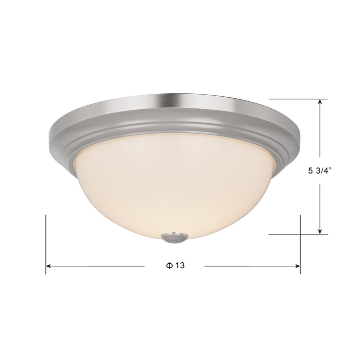 5.75'' Whitton Satin Nickel 2 Light Flush Mount