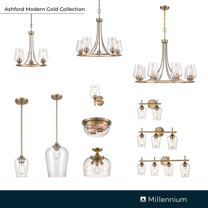 6'' Ashford Modern Gold 2 Light Flush Mount