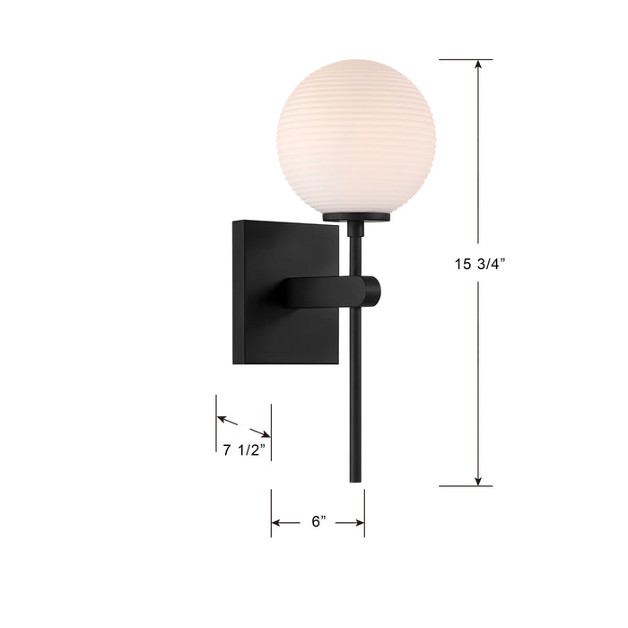 6'' Coretta Matte Black 1 Light Wall Sconce