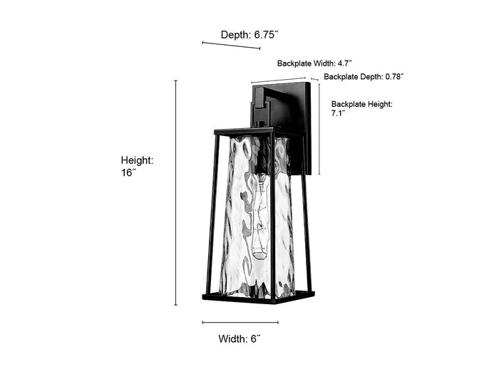 6'' Dutton Powder Coated Black 1 Light Wall Sconce