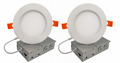 6-inch White 14W Dimmable LED J-Box Recessed Downlight, 3000K, 1100 Lumens, 2-Pack
