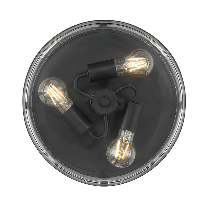 6.5'' Lunden Matte Black 3 Light Flush Mount