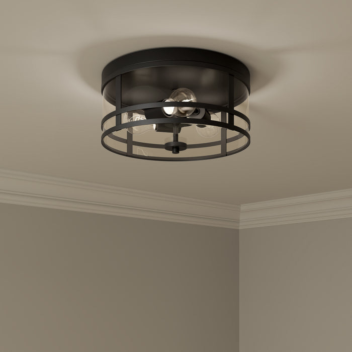6.5'' Lunden Matte Black 3 Light Flush Mount