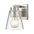 6.75-inch Strayhan Brushed Nickel 1-Light Clear Glass Wall Sconce