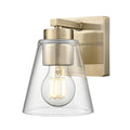 6.75-inch Strayhan Modern Gold 1-Light Clear Glass Wall Sconce
