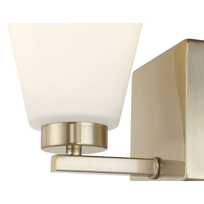 6.75-inch Strayhan Modern Gold 1-Light White Frosted Glass Wall Sconce