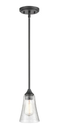 6.75'' Natalie Matte Black 1 Light Pendant
