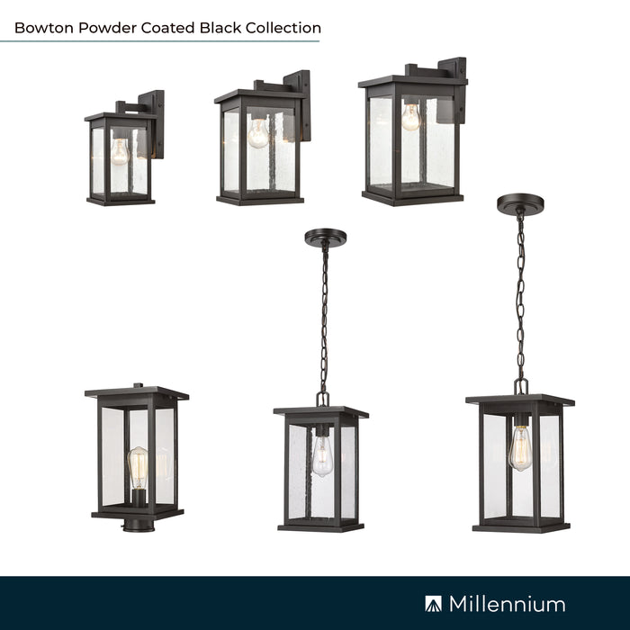 7'' Bowton Powder Coated Black 1 Light Wall Sconce