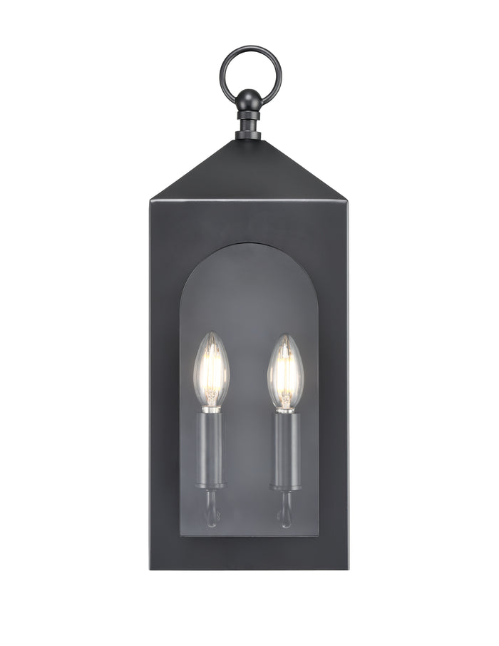 7'' Bratton Powder Coated Black 2 Light Wall Sconce