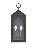 7'' Bratton Powder Coated Black 2 Light Wall Sconce