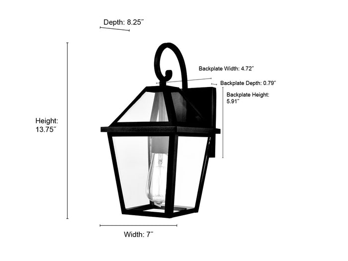 7'' Eston Textured Black 1 Light Wall Sconce