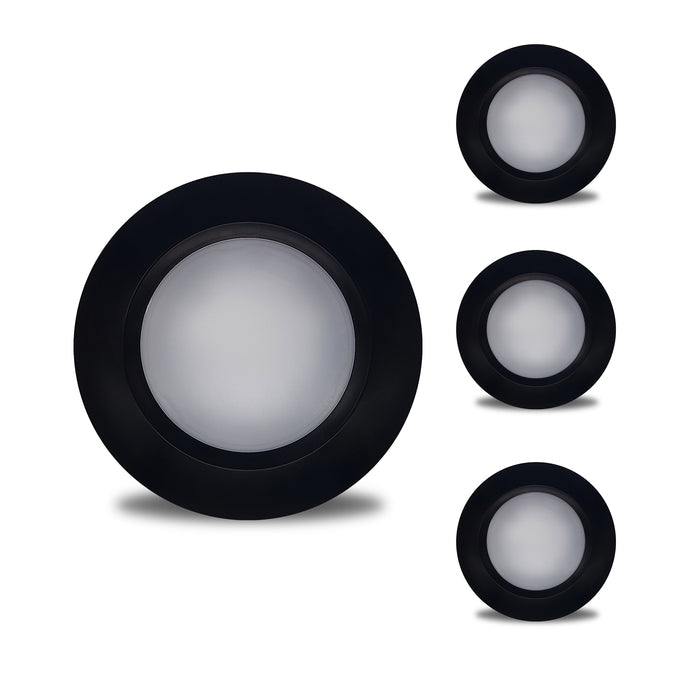 7-inch Black 14W Dimmable LED Disc Downlight, 3000K, 1100 Lumens, 4-Pack