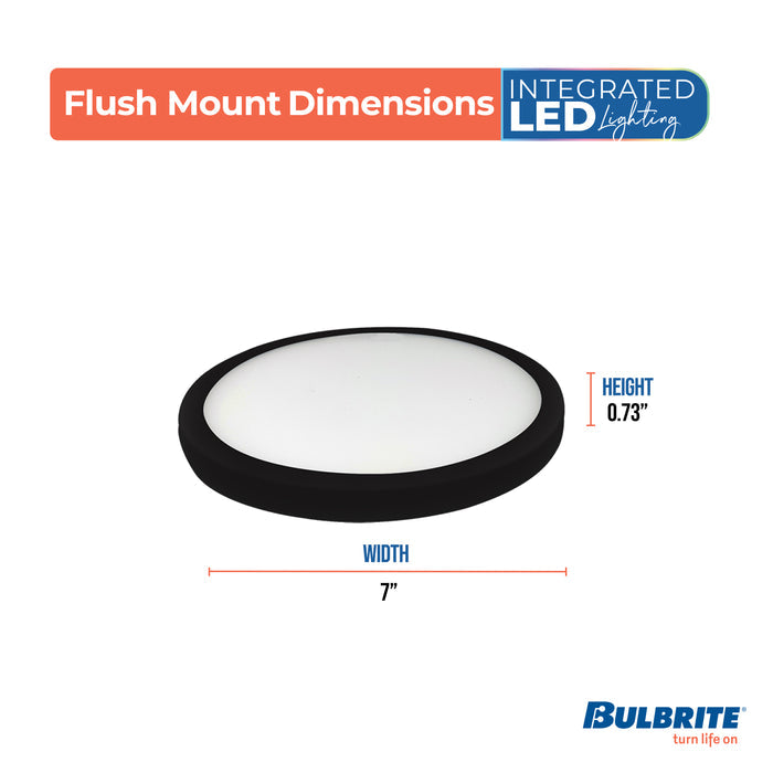 7-inch Black 14W Dimmable LED Flush Mount Ceiling Light, 3000K, 1150 Lumens
