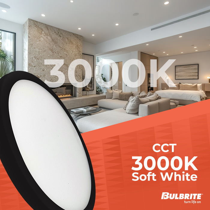 7-inch Black 14W Dimmable LED Flush Mount Ceiling Light, 3000K, 1150 Lumens