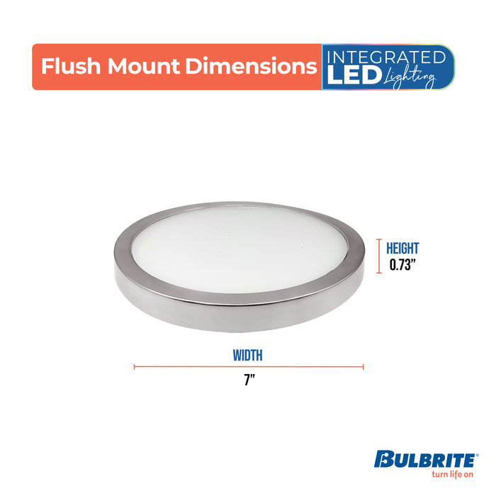 7-inch Nickel 14W Dimmable LED Flush Mount Ceiling Light, 3000K, 1150 Lumens