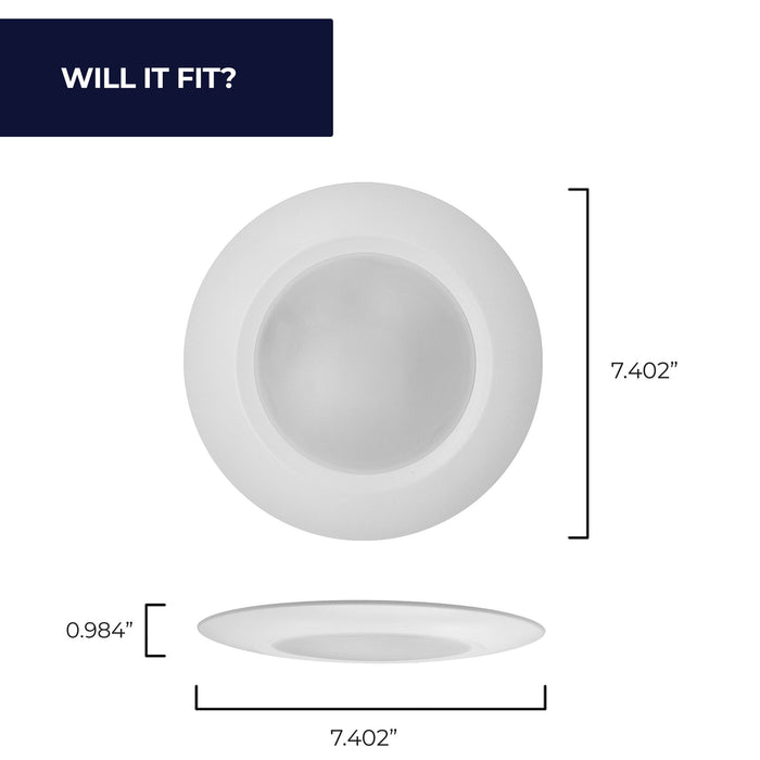 7-inch White 14W Dimmable LED Disc Downlight, 3000K, 1100 Lumens, 4-Pack
