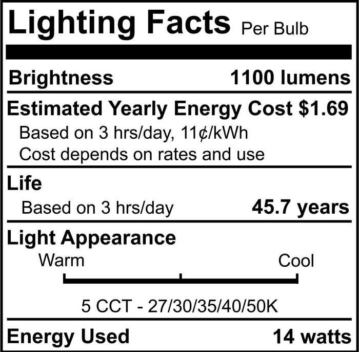 7-inch White 14W Dimmable LED Disc Downlight, 5 CCT - 27/30/35/40/50K, 1100 Lumens, 4-Pack