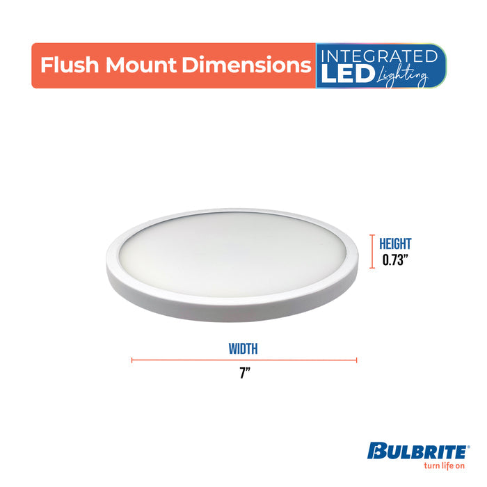 7-inch White 14W Dimmable LED Flush Mount Ceiling Light, 5 CCT - 27/30/35/40/50K, 1150 Lumens
