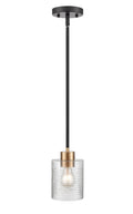 7.25'' Renitta Matte Black/Modern Gold 1 Light Mini Pendant