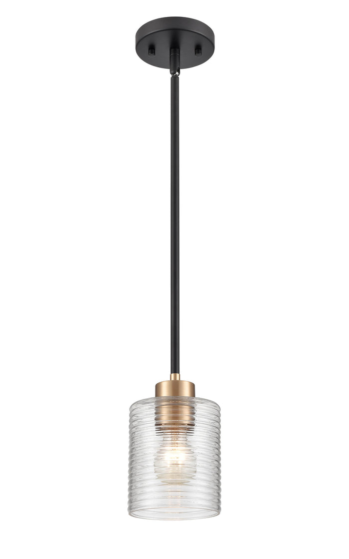 7.25'' Renitta Matte Black/Modern Gold 1 Light Mini Pendant