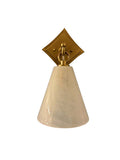 7.5-inch Brushed Brass Wall Sconce White Shade