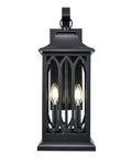 7.5'' Mallorey Powder Coated Black 2 Light Wall Sconce