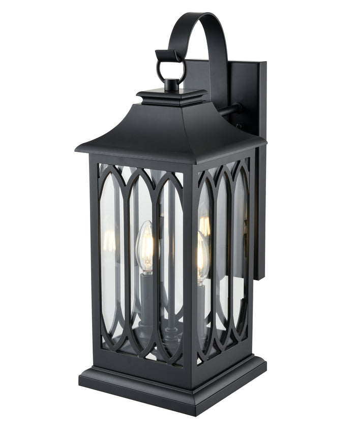 7.5'' Mallorey Powder Coated Black 2 Light Wall Sconce