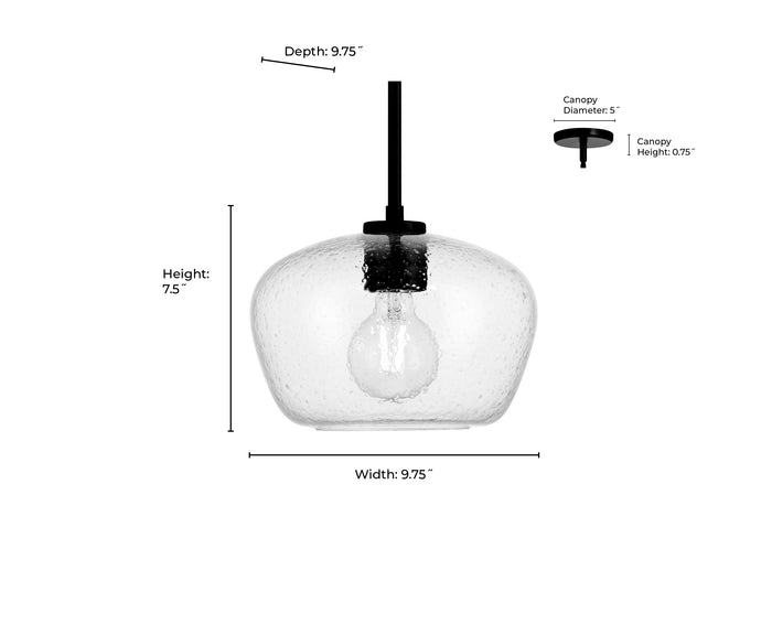 7.5'' Pomari Matte Black 1 Light Pendant