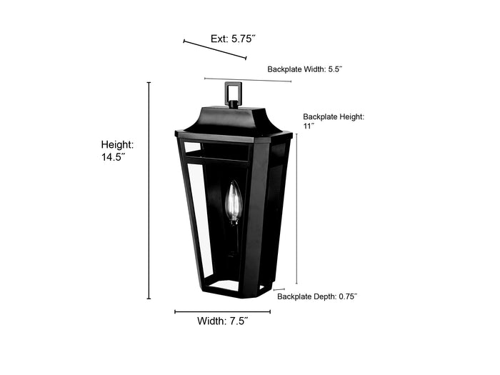 7.5'' Sumerlin Powder Coated Black 1 Light Wall Sconce