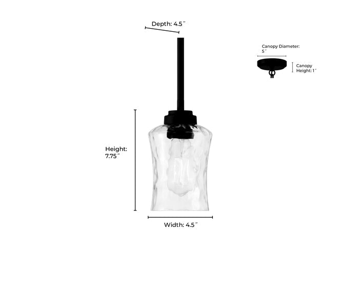 7.75'' Clarvyn Matte Black 1 Light Mini Pendant