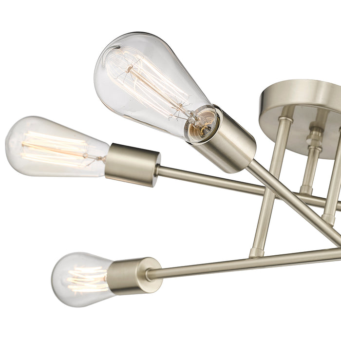 7.75'' Decco Modern Gold 6 Light Semi-Flush Mount