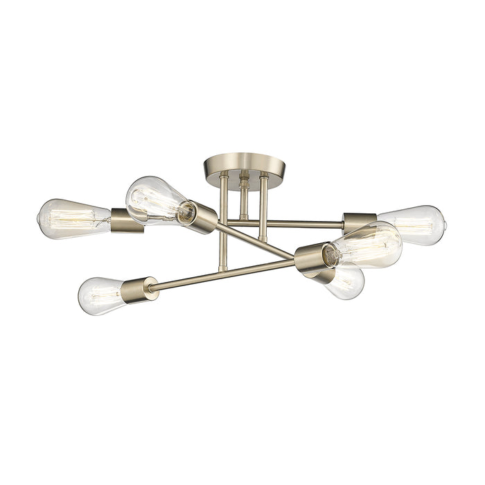 7.75'' Decco Modern Gold 6 Light Semi-Flush Mount