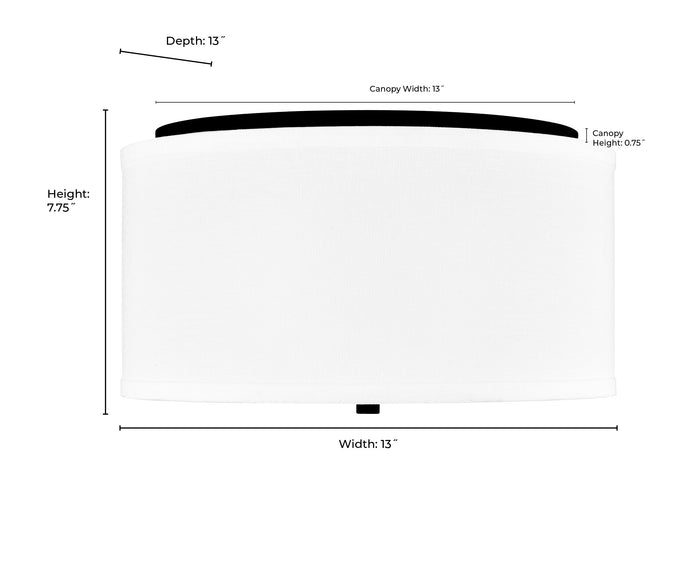 7.75'' Guyten Brushed Nickel 2 Light Flush Mount