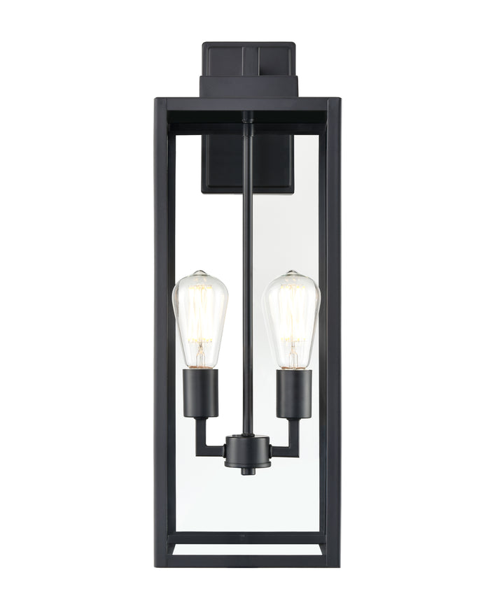 8'' Atless Powder Coated Black 2 Light Lantern