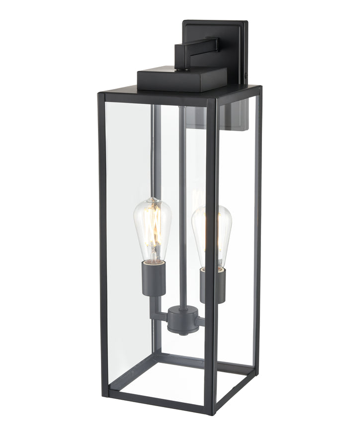 8'' Atless Powder Coated Black 2 Light Lantern