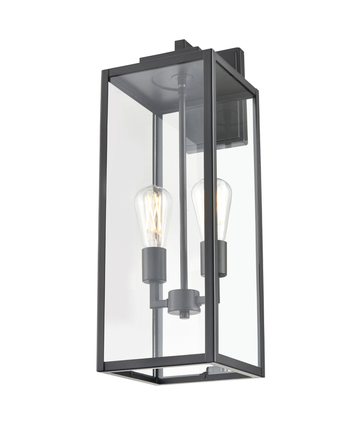 8'' Atless Powder Coated Black 2 Light Lantern