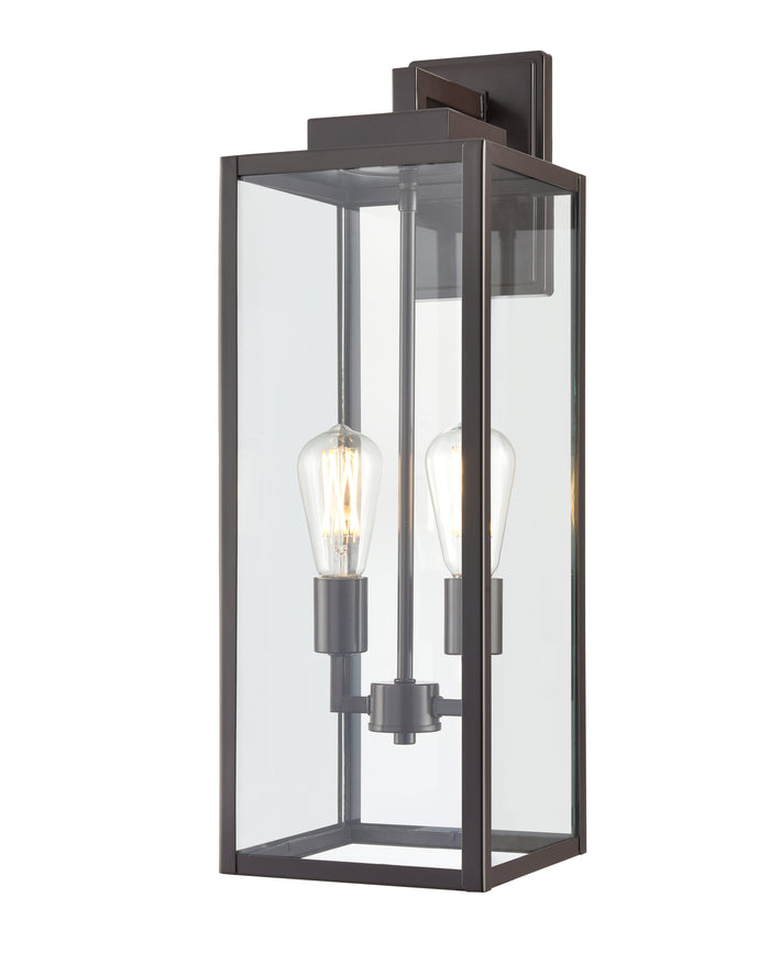 8'' Atless Powder Coated Bronze 2 Light Lantern