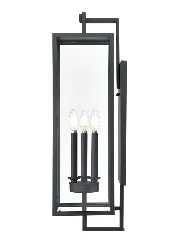 8'' Lamont Textured Black 3 Light Wall Sconce