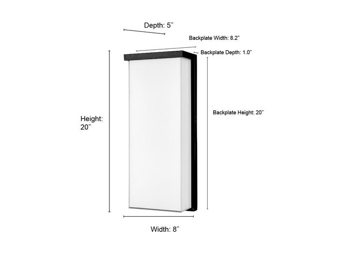 8'' Sommar Powder Coated Black  Light Wall Sconce