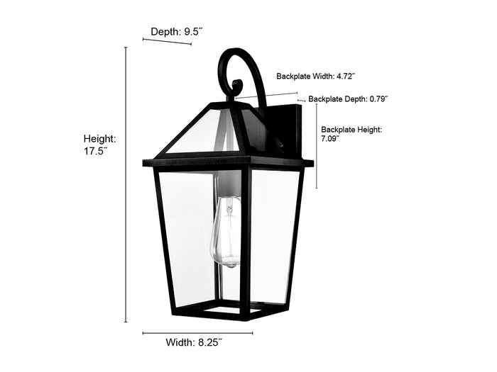 8.25'' Eston Textured Black 1 Light Wall Sconce
