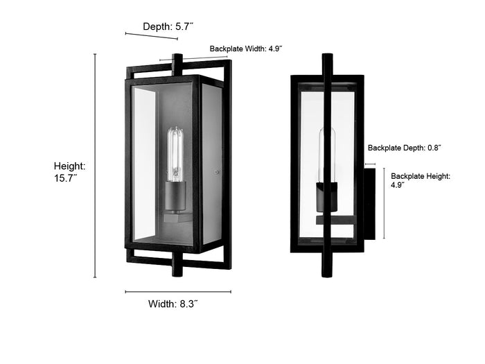 8.3'' Rankin Textured Black 1 Light Wall Sconce
