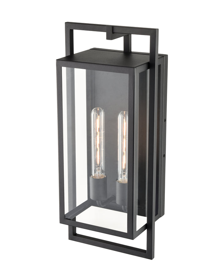 8.4'' Agatha Textured Black 2 Light Wall Sconce