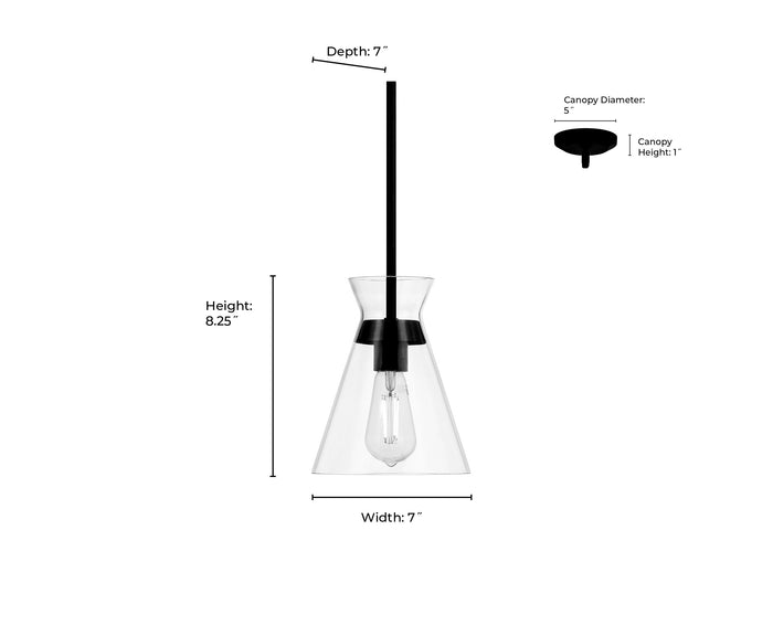 8.5'' Amarella Matte Black 1 Light Mini Pendant
