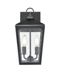 8.5'' Brooks Powder Coated Black 2 Light Wall Sconce