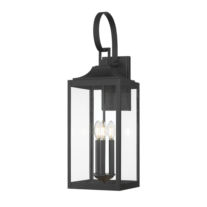 8.75'' Halston Powder Coated Black 3 Light Lantern