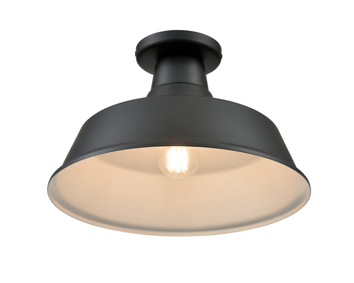 8.85'' R Series Satin Black 1 Light Semi-Flush Mount