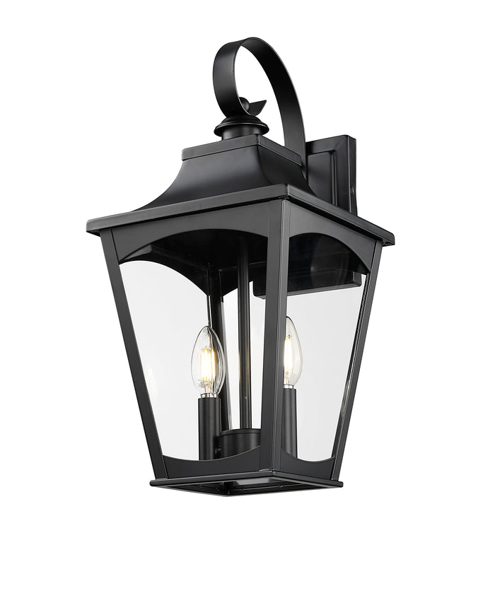 9'' Curry Powder Coated Black 2 Light Wall Sconce