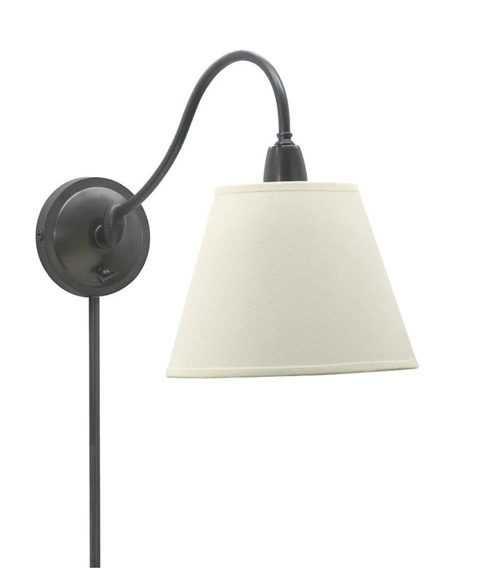 9-inch Hyde Park Oil Rubbed Bronze Wall Swing Lamp White Shade