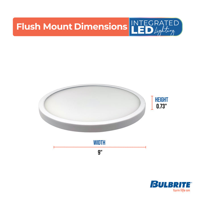 9-inch White 17W Dimmable LED Flush Mount Ceiling Light, 3000K, 1400 Lumens