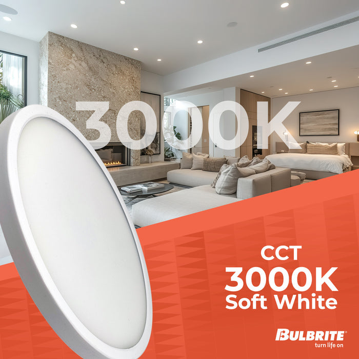 9-inch White 17W Dimmable LED Flush Mount Ceiling Light, 3000K, 1400 Lumens